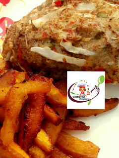 A picture of Fried plantain with plantain souffleed omelette.