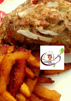 A picture of Fried plantain with plantain souffleed omelette.