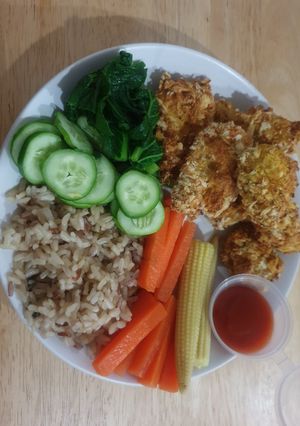 รูปของ ไก่ขมิ้นชุบเกล็ดขนมปังทอด airfryer