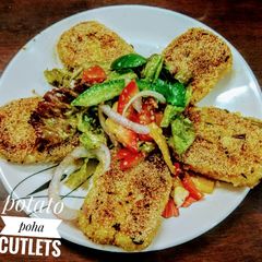 Poha vegetables cutlets A picture of Poha vegetables cutlets.