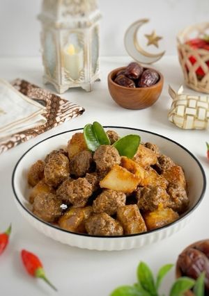 Foto resep Rendang Bola Bola Daging dan Kentang