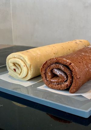 Une photo de Génoise roulé sans œufs
