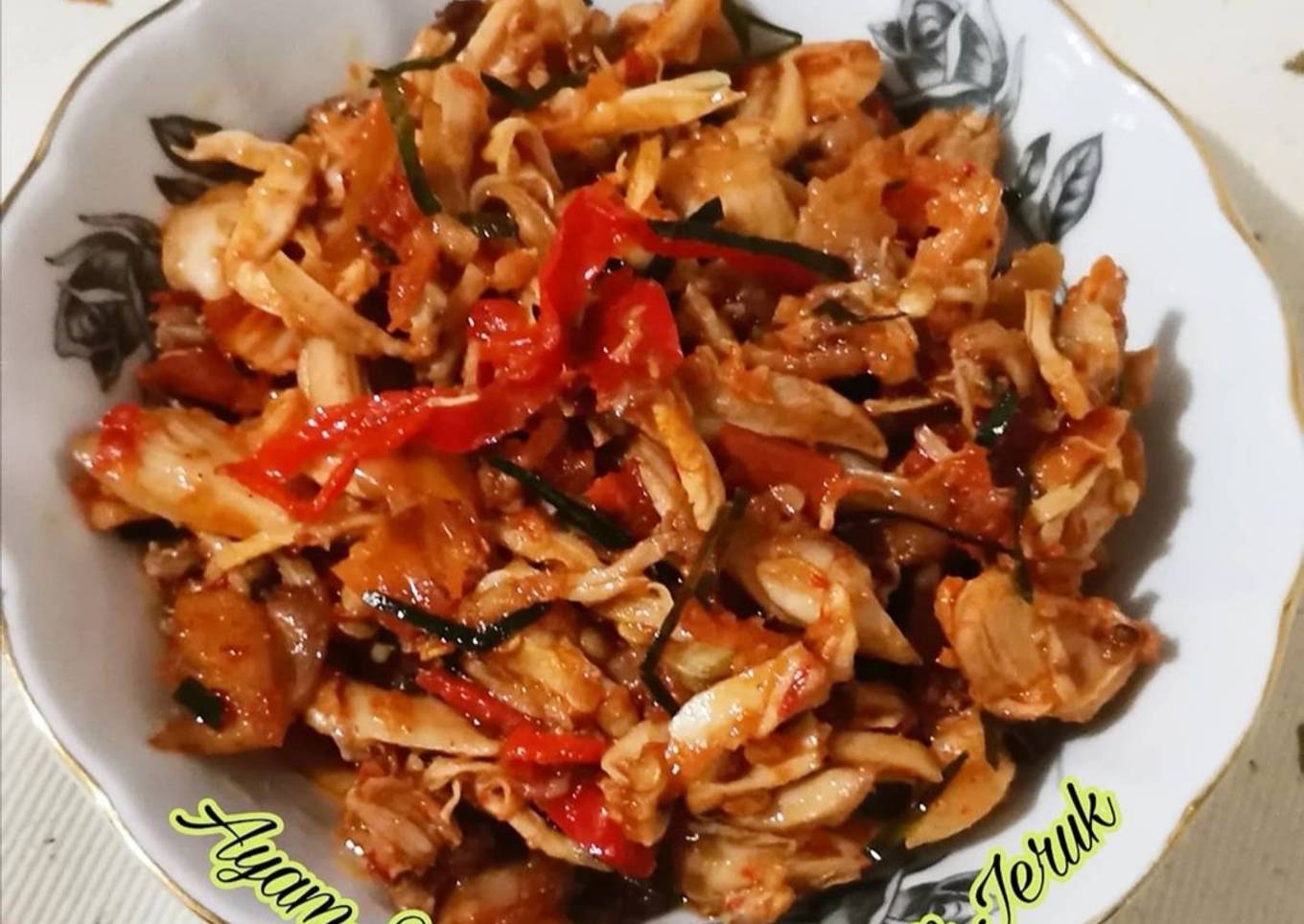 Ayam Suwir Balado Daun Jeruk