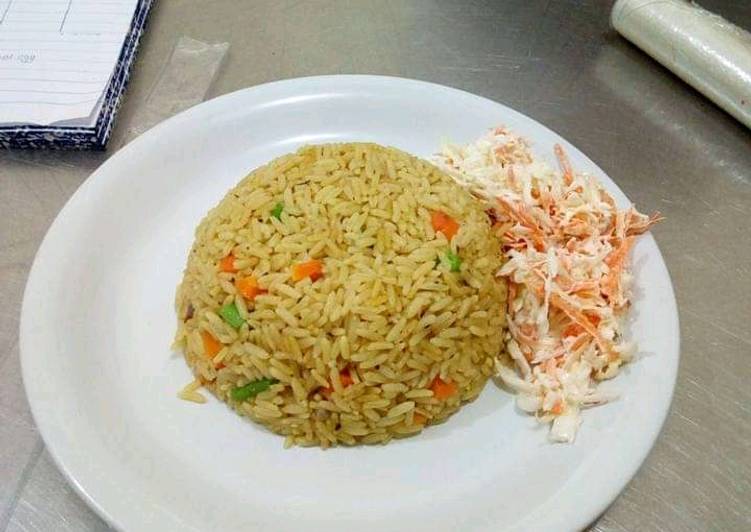 Steps to Cook Speedy Jollof Rice with coslow