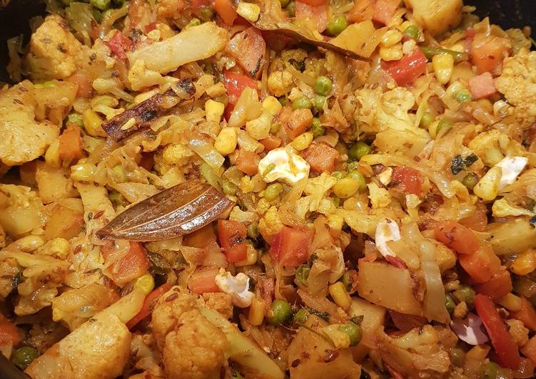 Recipe of Homemade Mix Veg Kadhai