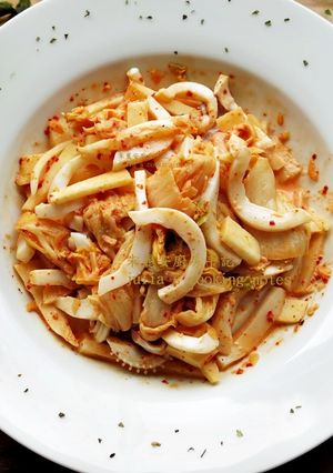 [竹筍中卷拌韓式泡菜]簡易家常菜 的食譜成品照片