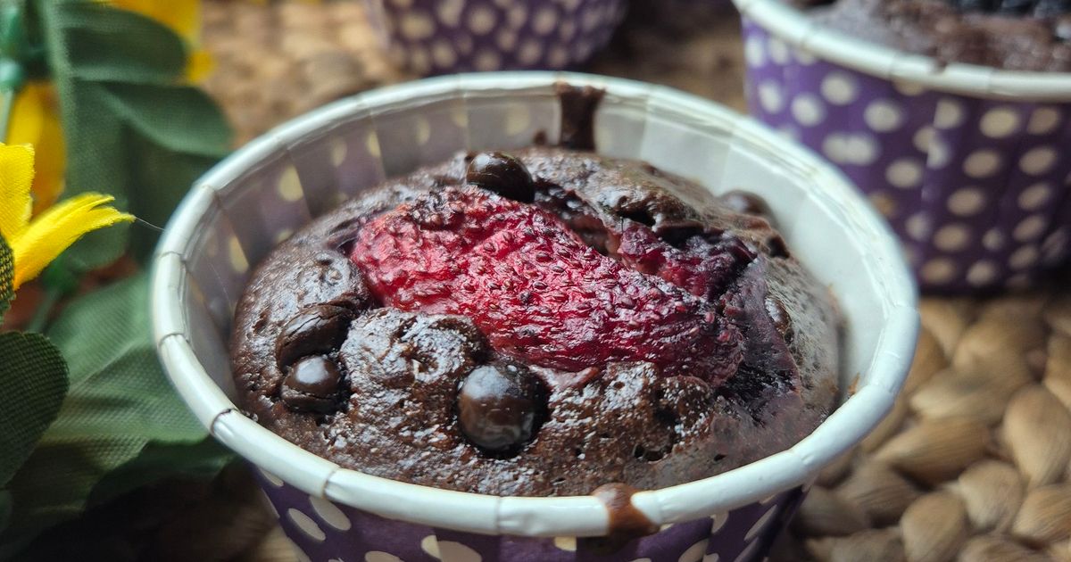 Berry Choco Muffin instan mudah sederhana anak kecil bisa buat