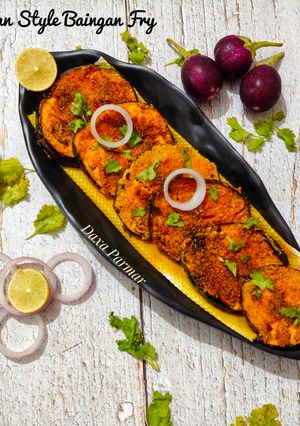 A picture of Maharashtrian Style Baingan Fry / Brinjal Fry.