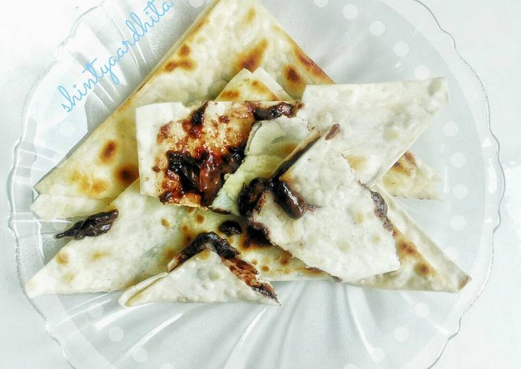 Pangsit nutella coklat melted