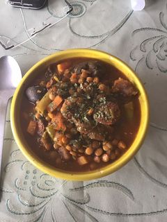 Una foto de Guiso de lentejas picante