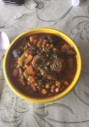 Una foto de Guiso de lentejas picante