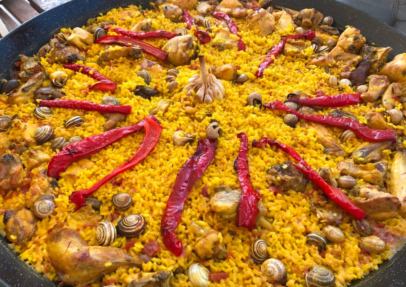 Real Paella de pollo y conejo🇪🇸