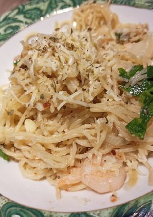 Foto resep Prawn Aglio Olio Spaghetti
