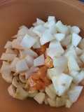 Ensalada de frutas de estación con pera