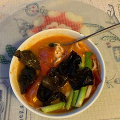 A picture of Tomato Noodle Soup.