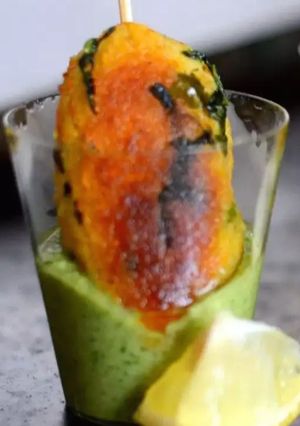 A picture of Idli Kababs with Shots.