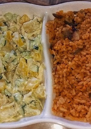 Potato 🥔 and cucumber 🥒 salad ainihin hoton girkin