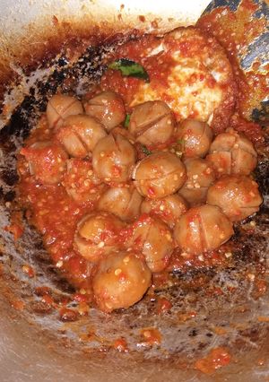 Foto resep Pentol mercon + telor ceplok