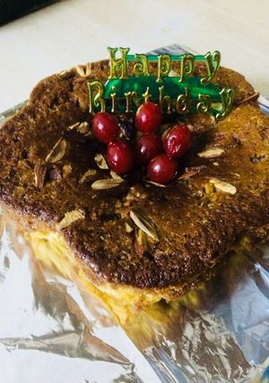 A picture of Besan banana cake.