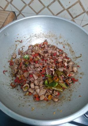 Foto resep Oseng cumi asin kulit mlinjo