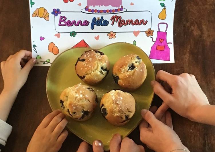 Muffins à la myrtille faits par mes 3 filles ❤️❤️❤️ spéciale fête des mères
