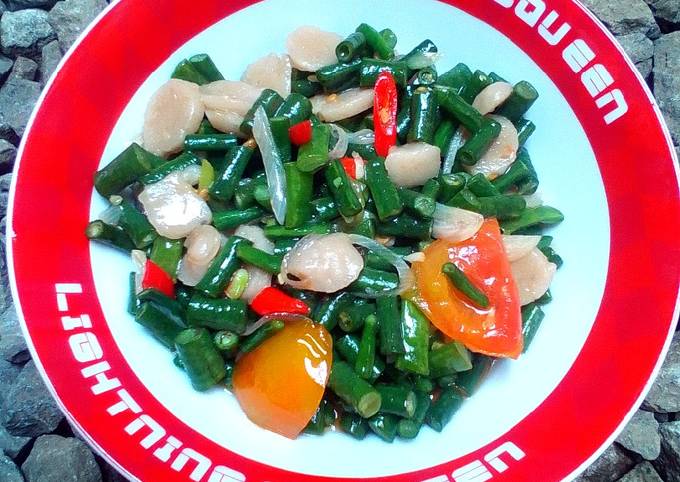 Langkah Mudah untuk Menyiapkan Tumis kacang panjang baso simpel Anti Gagal