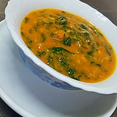 A picture of Besan fenugreek leaves curry.