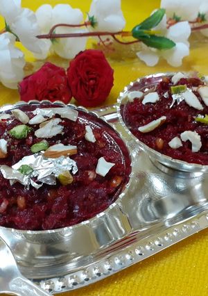 A picture of Beetroot and apple halva.