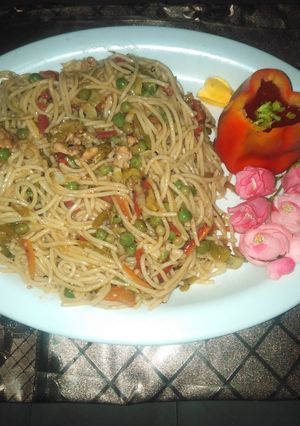 A picture of Chicken spaghetti.