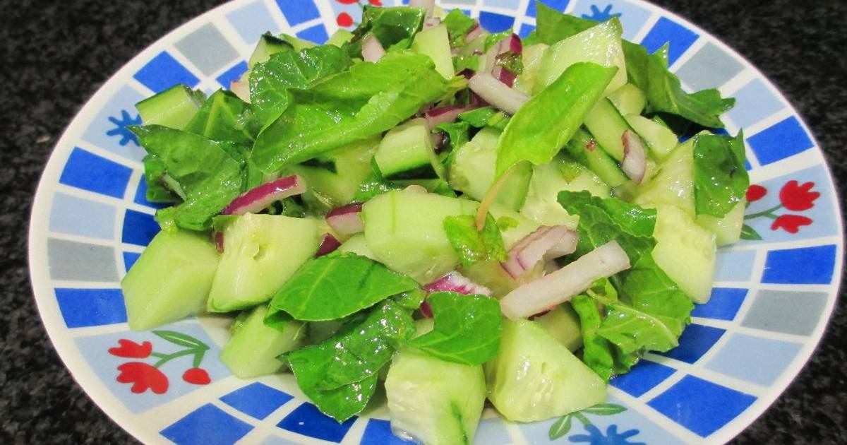 Ensalada de pepinos con cebolla morada a la menta diabetes Receta de