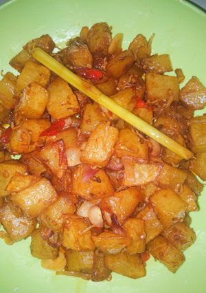 Foto resep Sambel goreng kentang tanpa blender (resep ala anak kos)