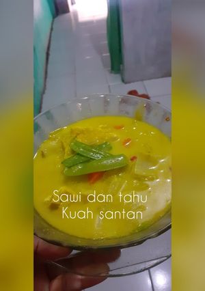 Foto resep Sawi tahu kuah kuning