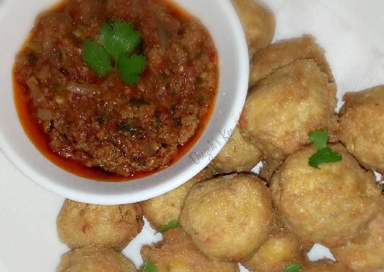 Easiest Way to Prepare Homemade Yam Balls et Minced Sauce