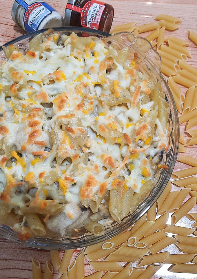 عکسی از دستور مک اند چیز (قارچ و مرغ)