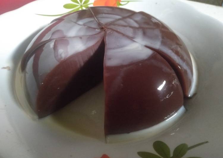 Puding coklat cuma 3 bahan saja tapi muantap banget