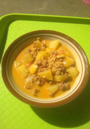 Foto resep Gulai kentang with daging cincang pedas