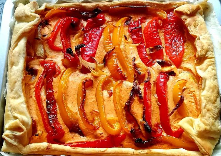 Recetta di Fatto in casa super veloce Torta salata ricotta e peperoni