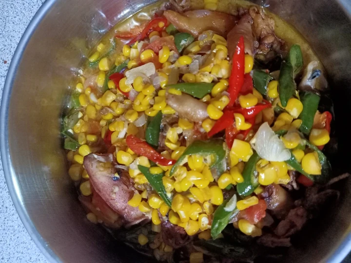 Cara Simple Membikin Resep  Tumis cumi asin jagung manis... yang Lezat Sekali, Sempurna