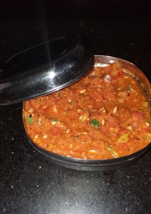 A picture of Red garlic chutney.