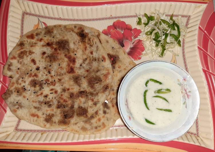 Recipe of Super Quick Homemade Keema paratha