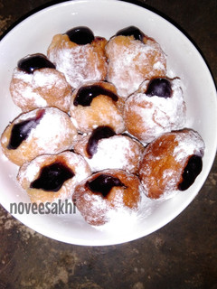 Foto resep Donat Bomboloni isi blueberry