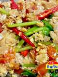 มะเขือเทศผัดไข่(มังสวิรัติ)