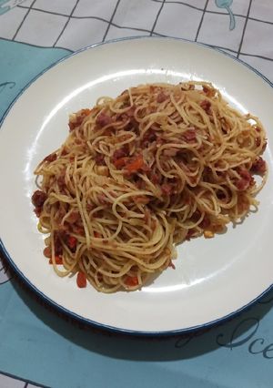 Foto resep Spaghetti Aglio Olio Beef