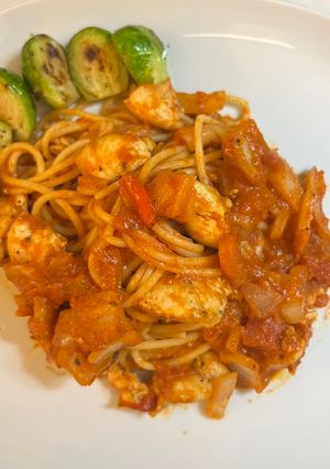 紅醬雞肉義大利麵 的食譜成品照片
