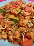 Chop Suey con pollo y gambas