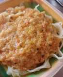 Fideos caseros de sémola 🍝 con salsa de tomate 🍅y queso 🧀