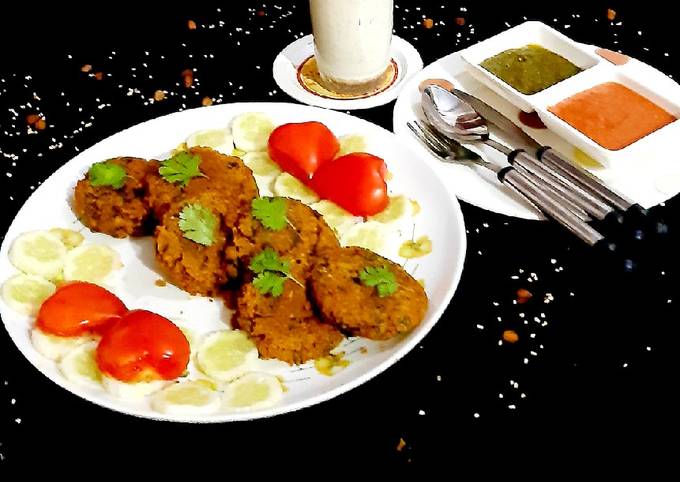 Stuffed Cutlet with Daliya+Kala Chana