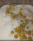 Merluza con guisantes al coco