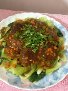 素紅燒獅子頭 的食譜成品照片