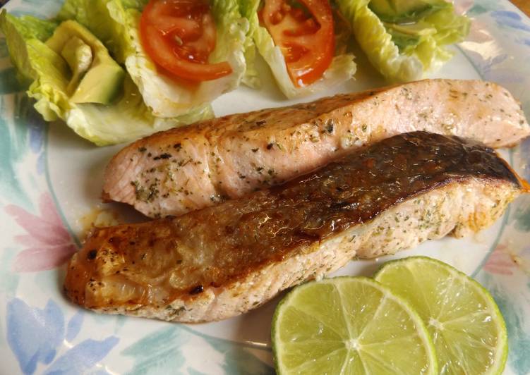 Salmón crujiente para dieta